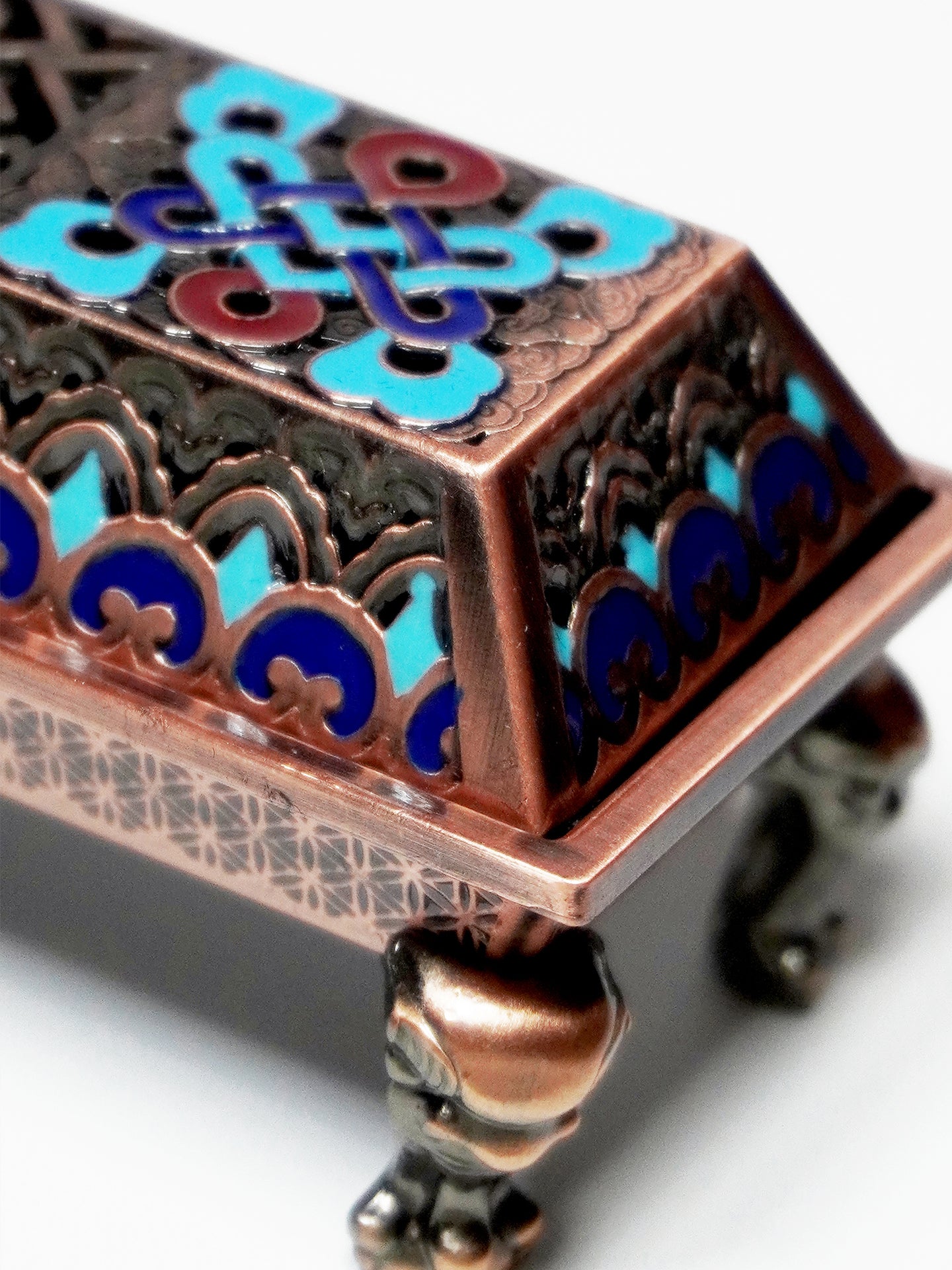 Wanshou Chi Dragon Reclining Incense Burner | Chinese Fengshui Cloisonné Incense Holder with Auspicious Dragon Symbolism