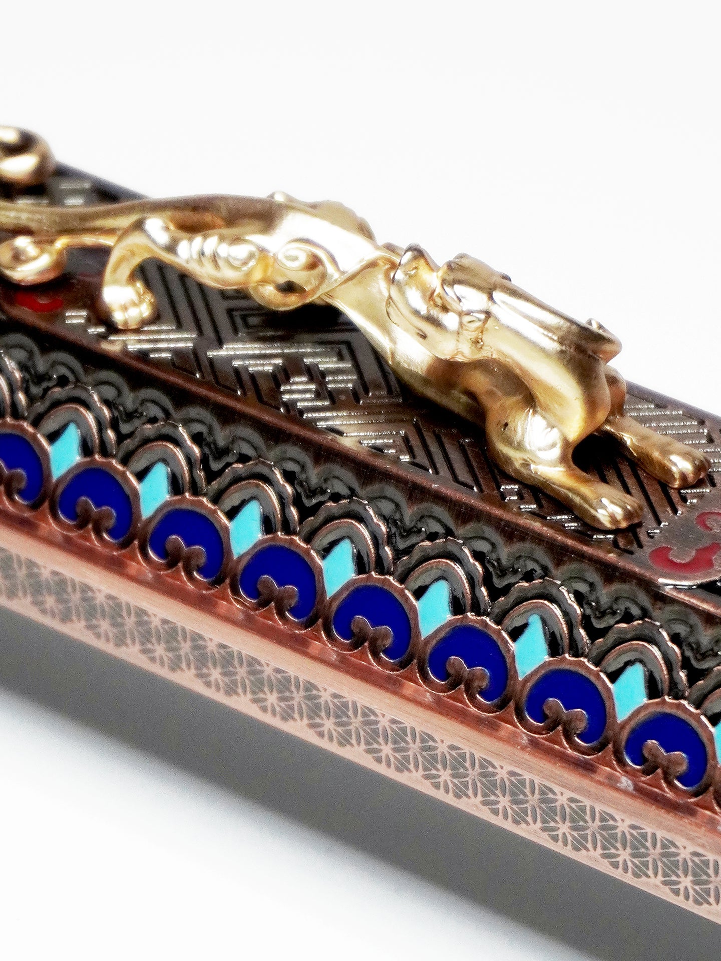 Wanshou Chi Dragon Reclining Incense Burner | Chinese Fengshui Cloisonné Incense Holder with Auspicious Dragon Symbolism