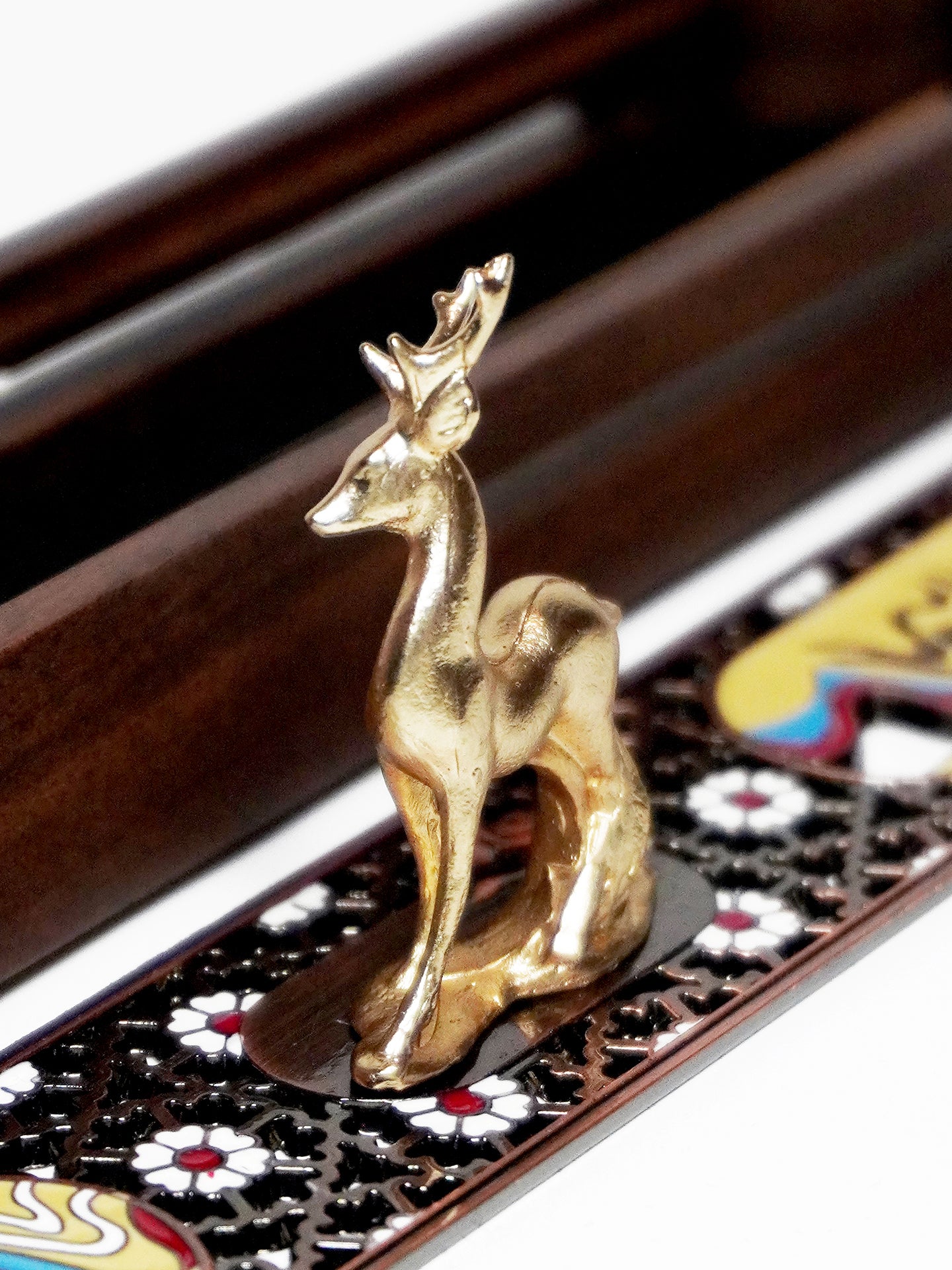 Cloud Deer Enameled Copper Incense Box | Chinese Fengshui Incense Holder with Handcrafted Cloisonné & Sacred Deer Symbolism
