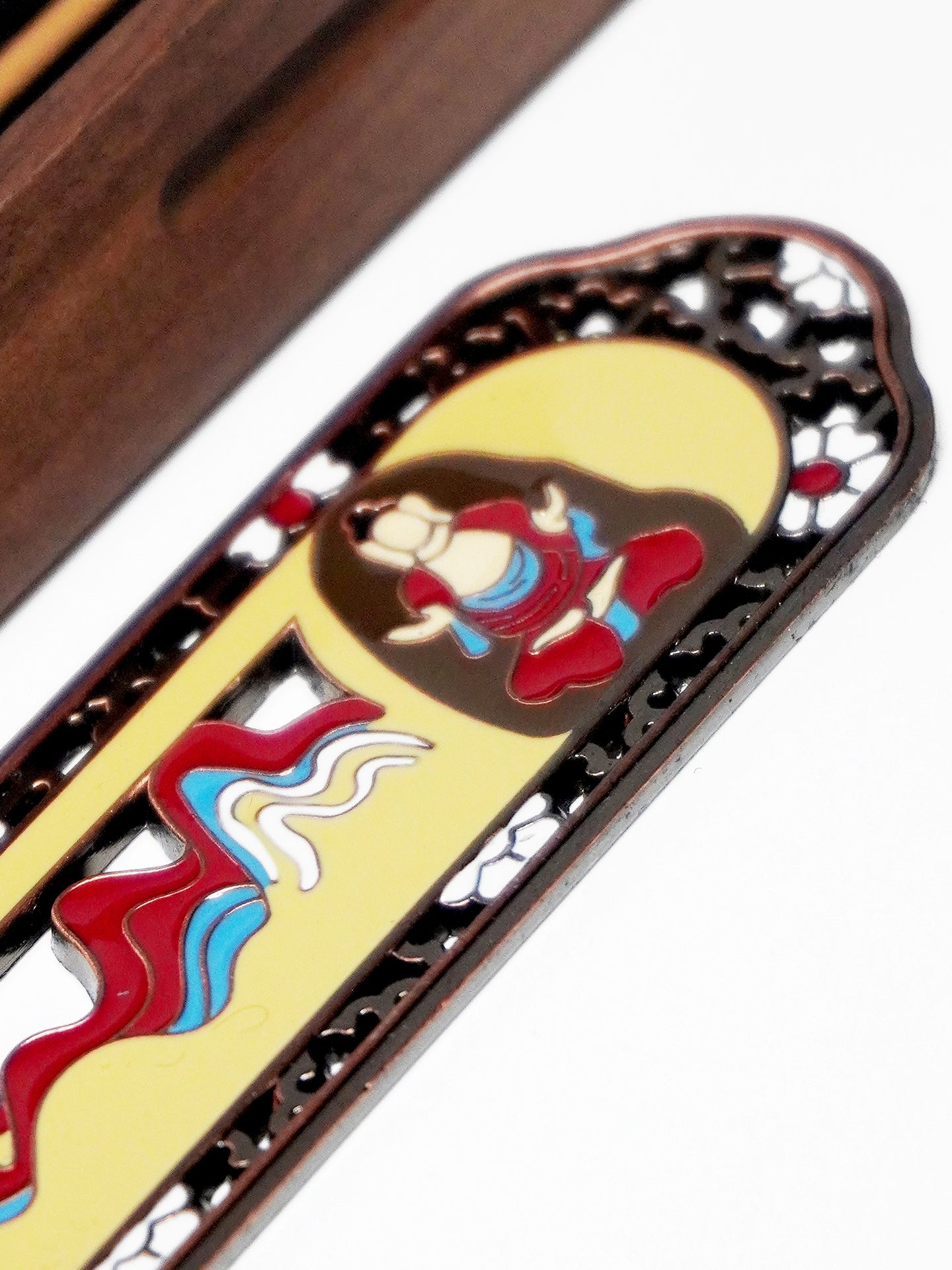 Cloud Deer Enameled Copper Incense Box | Chinese Fengshui Incense Holder with Handcrafted Cloisonné & Sacred Deer Symbolism