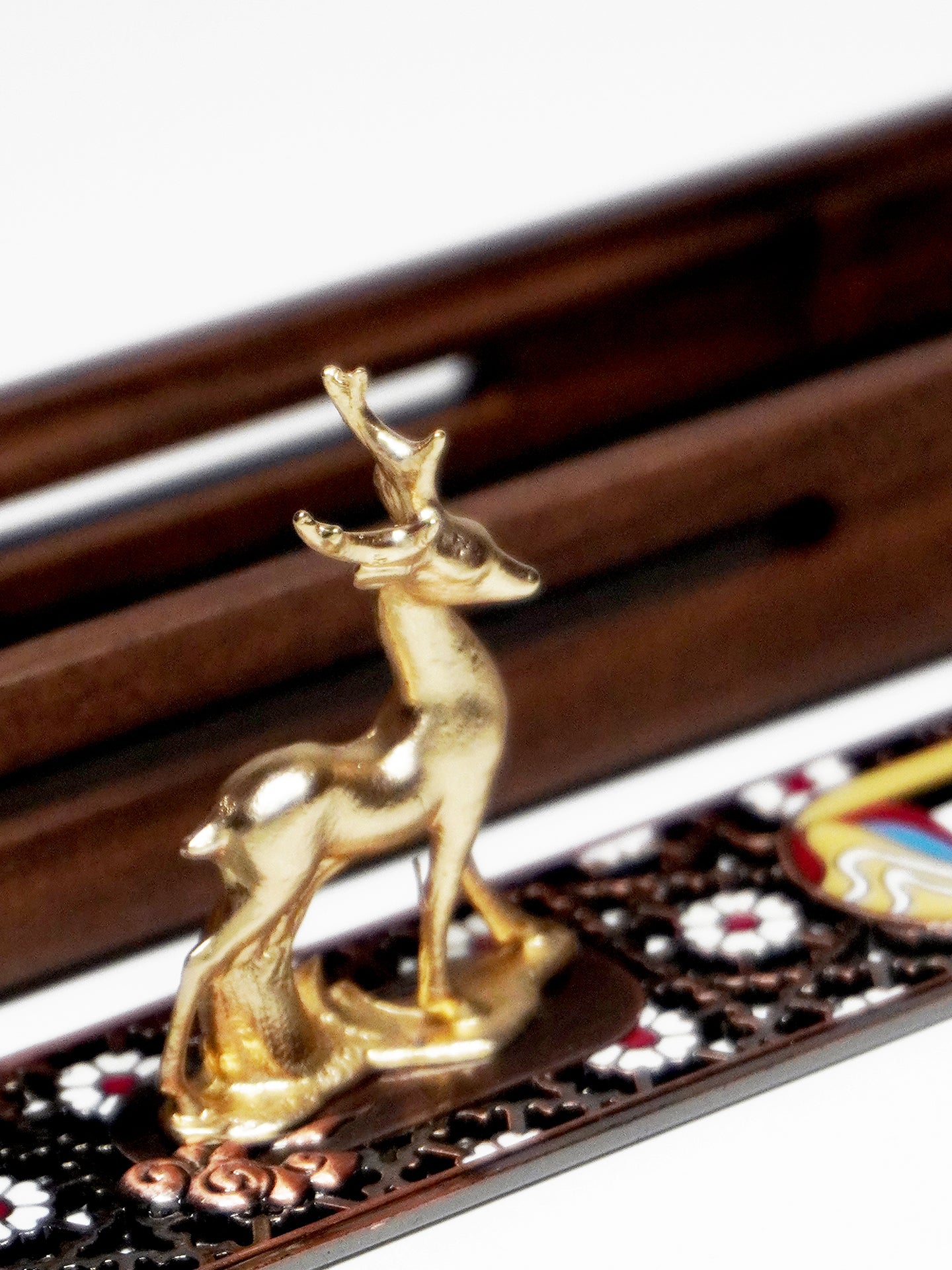 Cloud Deer Enameled Copper Incense Box | Chinese Fengshui Incense Holder with Handcrafted Cloisonné & Sacred Deer Symbolism