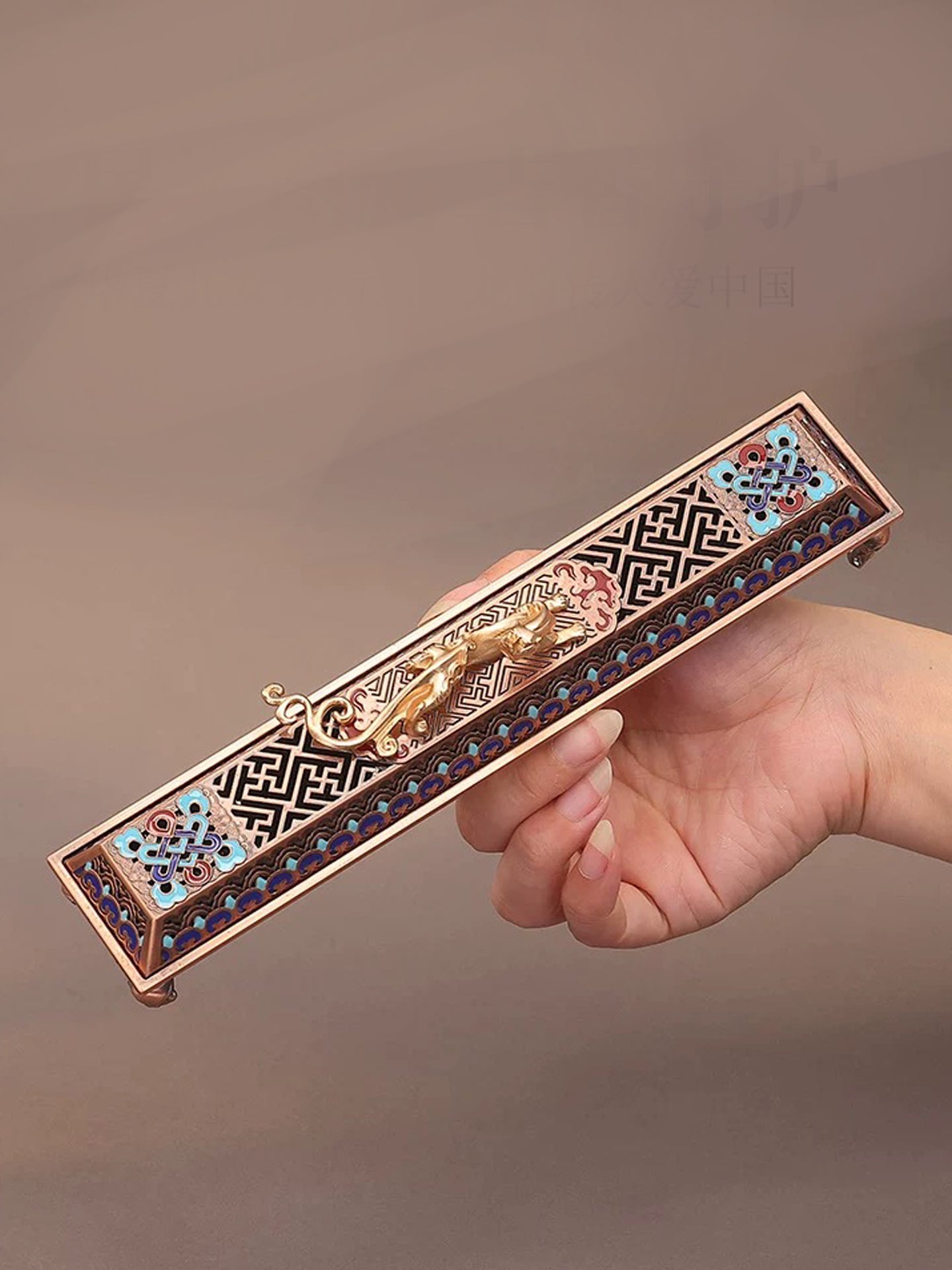 Wanshou Chi Dragon Reclining Incense Burner | Chinese Fengshui Cloisonné Incense Holder with Auspicious Dragon Symbolism