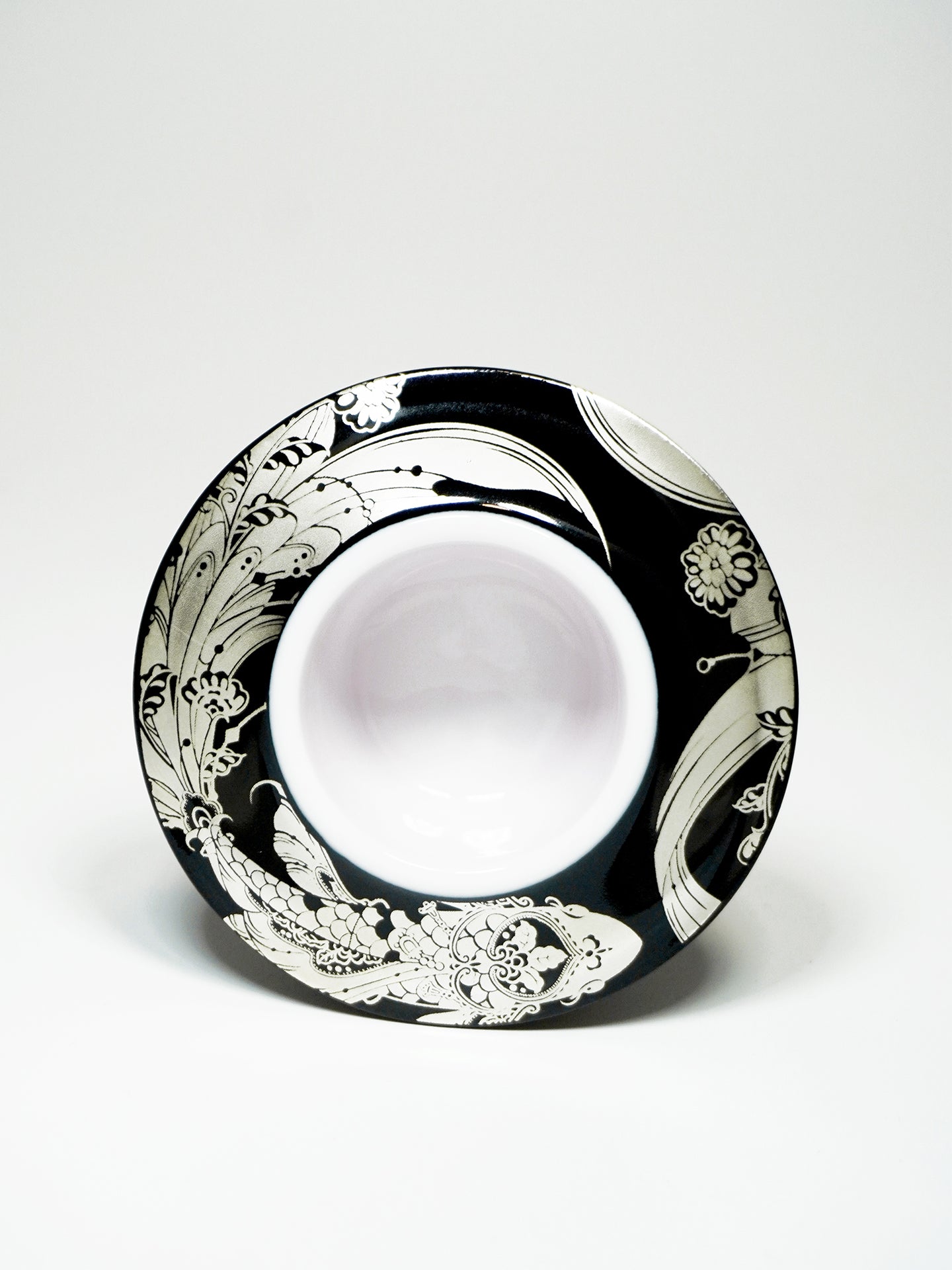 Jet Black Silver-Inlaid Xuanying Fish Incense Holder | Chinese Fengshui Ceramic Censer with Hand-Painted Artistry | Auspicious Fish for Prosperity & Harmony