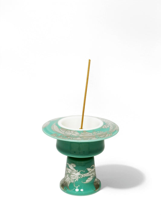 Xuanying Swimming Fish Incense Holder | Chinese Fengshui Ceramic Censer with Silver-Inlaid Design | Auspicious Fish Symbol for Prosperity