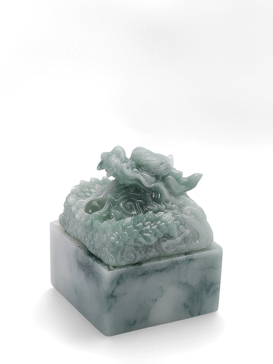 Dragon Seal Resin Ashtray Ornament | Chinese Fengshui Dragon Figurine for Prosperity, Luck & Career Advancement