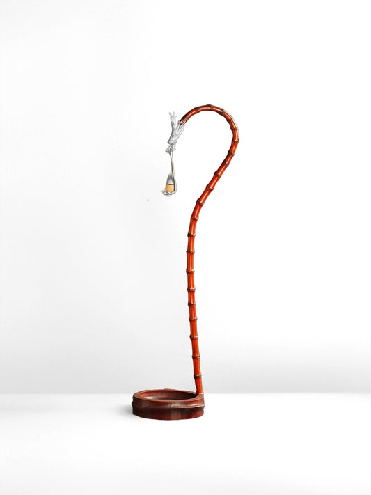 Bamboo Rhizome Lacquer Dragon Incense Holder - Chinese Zen Dragon-Shaped Incense Stand with Oriental Mystical Power - For Cone Incense