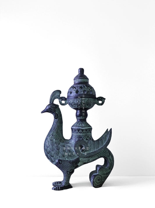 Fengshui Phoenix Incense Burner | Chinese Bronze Censer with Oriental Mystical Energy for Meditation, Tea Ceremony & Home Harmony
