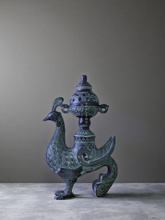 Fengshui Phoenix Incense Burner | Chinese Bronze Censer with Oriental Mystical Energy for Meditation, Tea Ceremony & Home Harmony