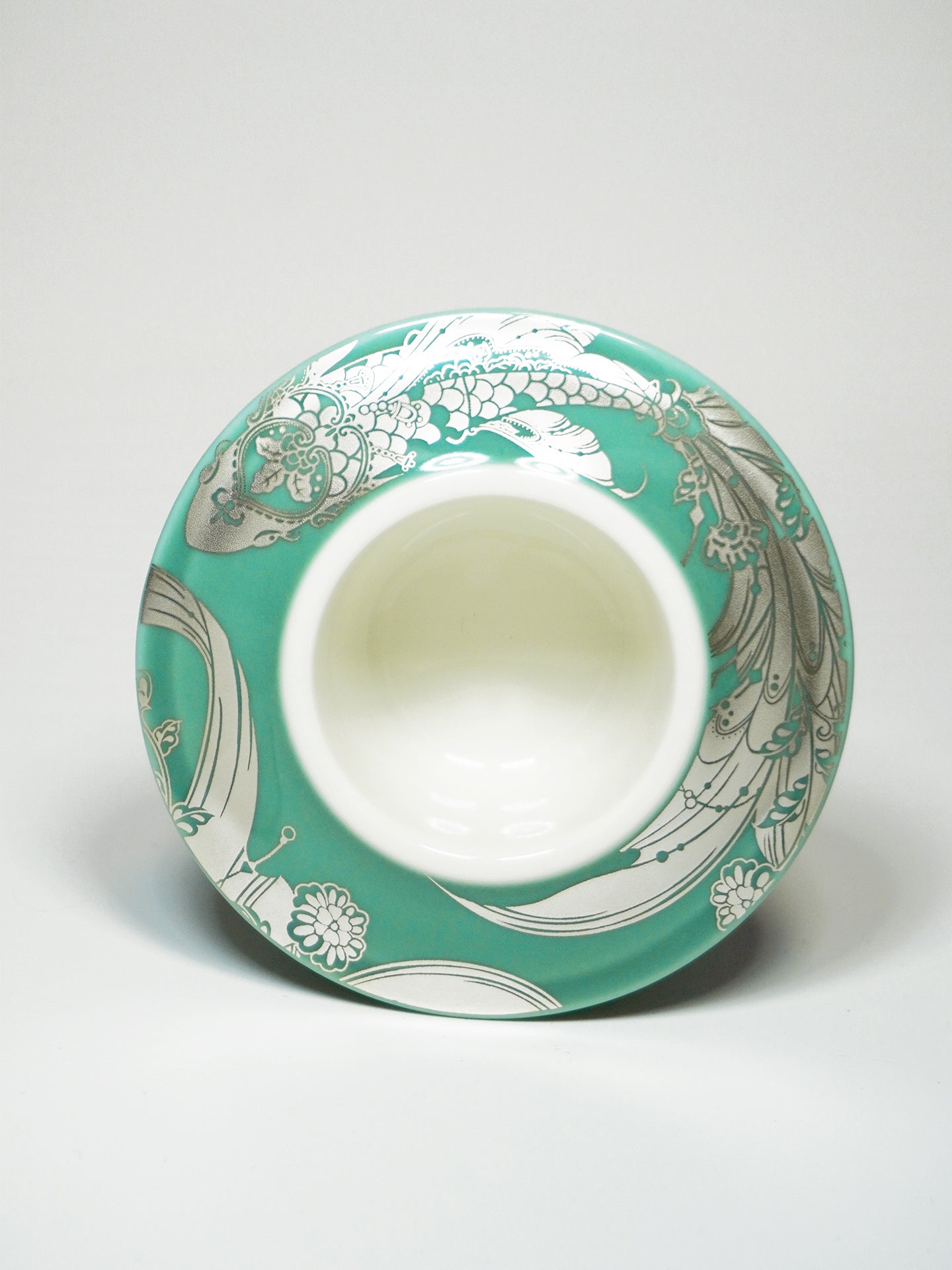 Xuanying Swimming Fish Incense Holder | Chinese Fengshui Ceramic Censer with Silver-Inlaid Design | Auspicious Fish Symbol for Prosperity